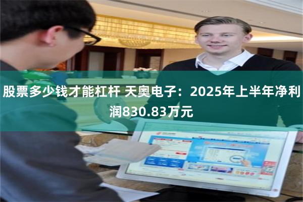 股票多少钱才能杠杆 天奥电子：2025年上半年净利润830.83万元