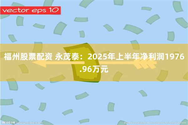福州股票配资 永茂泰：2025年上半年净利润1976.96万元